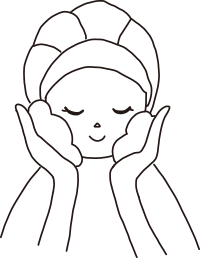 顔を洗うイラスト